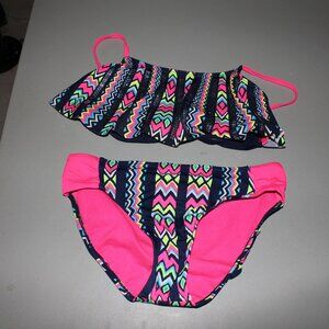 Multi Color 2 Pcs Justice Bikini Swimsuit Size 14